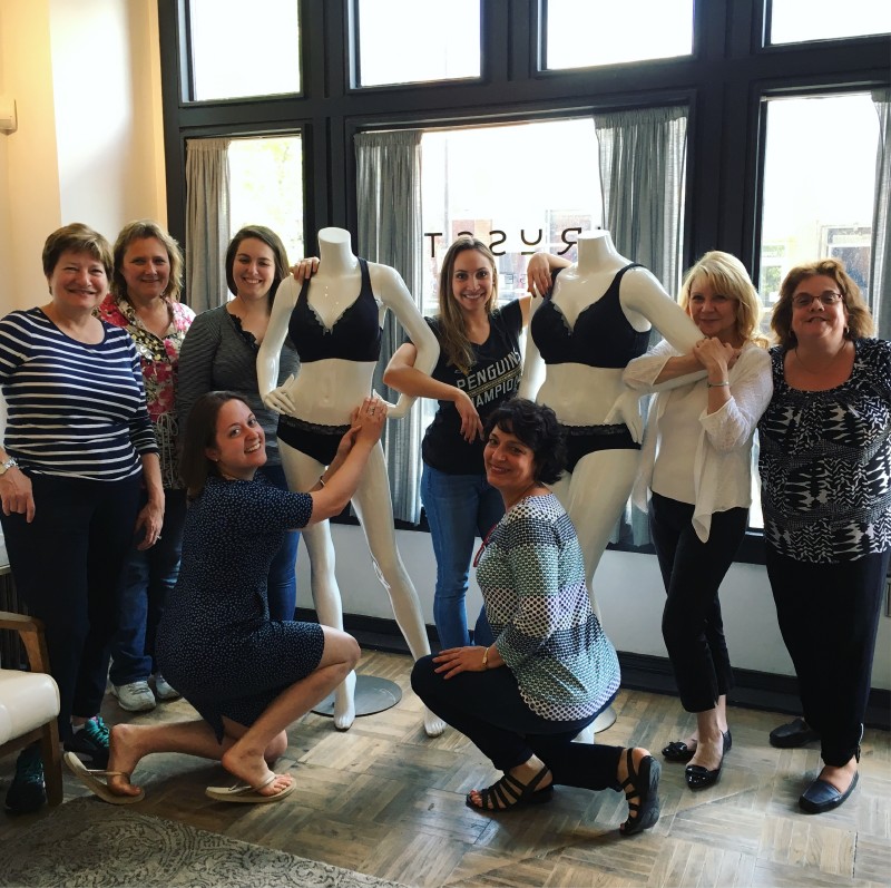 URA staff gathered at Trusst for a "Meet and Greet" to check out the new storefront and product.