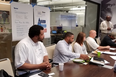 Attendees at Turner Construction Company's ‘Chat & Chew’ event