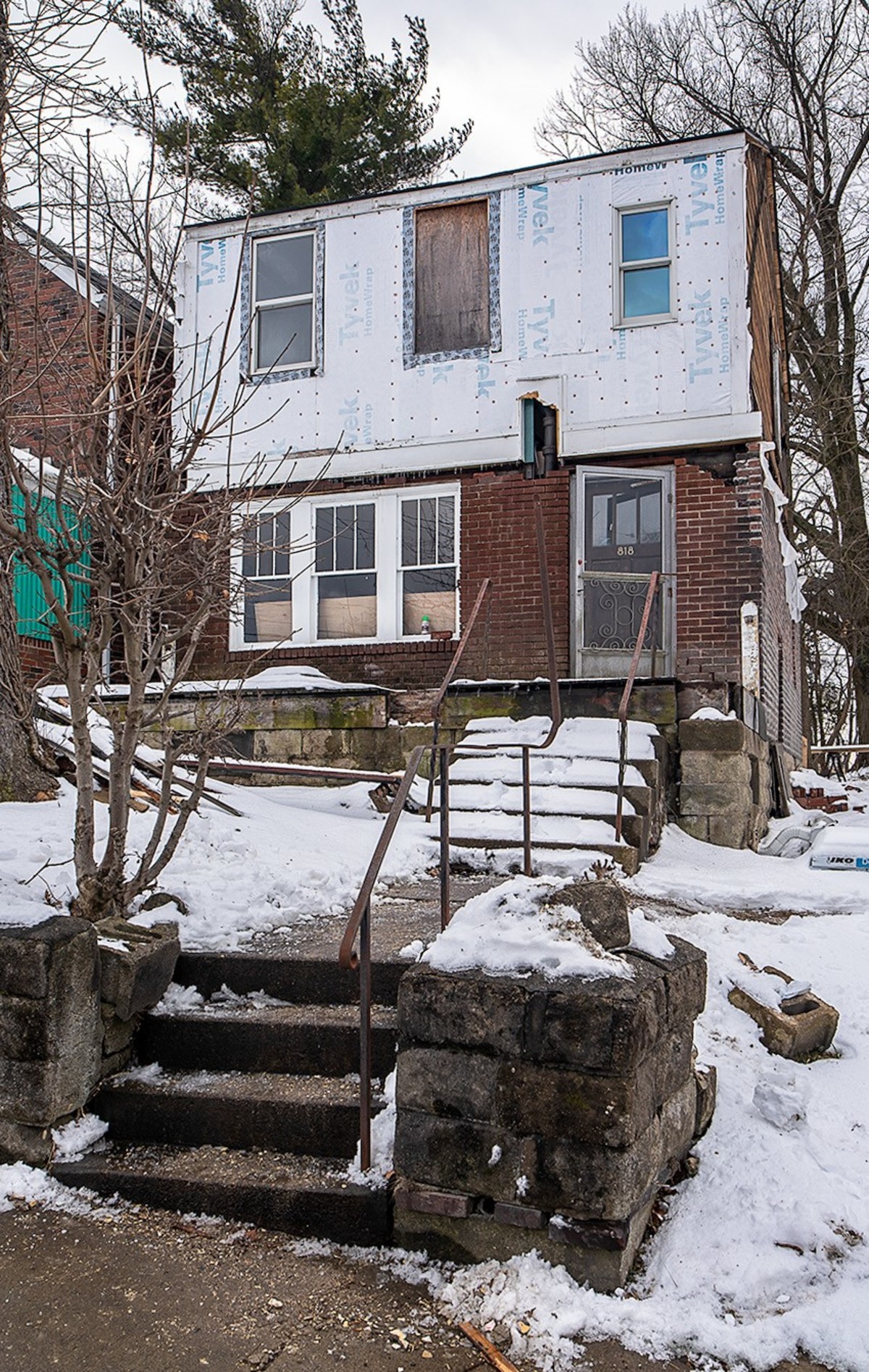 Front of 818 Bryn Mawr Rd. Property is in pre-development phase.