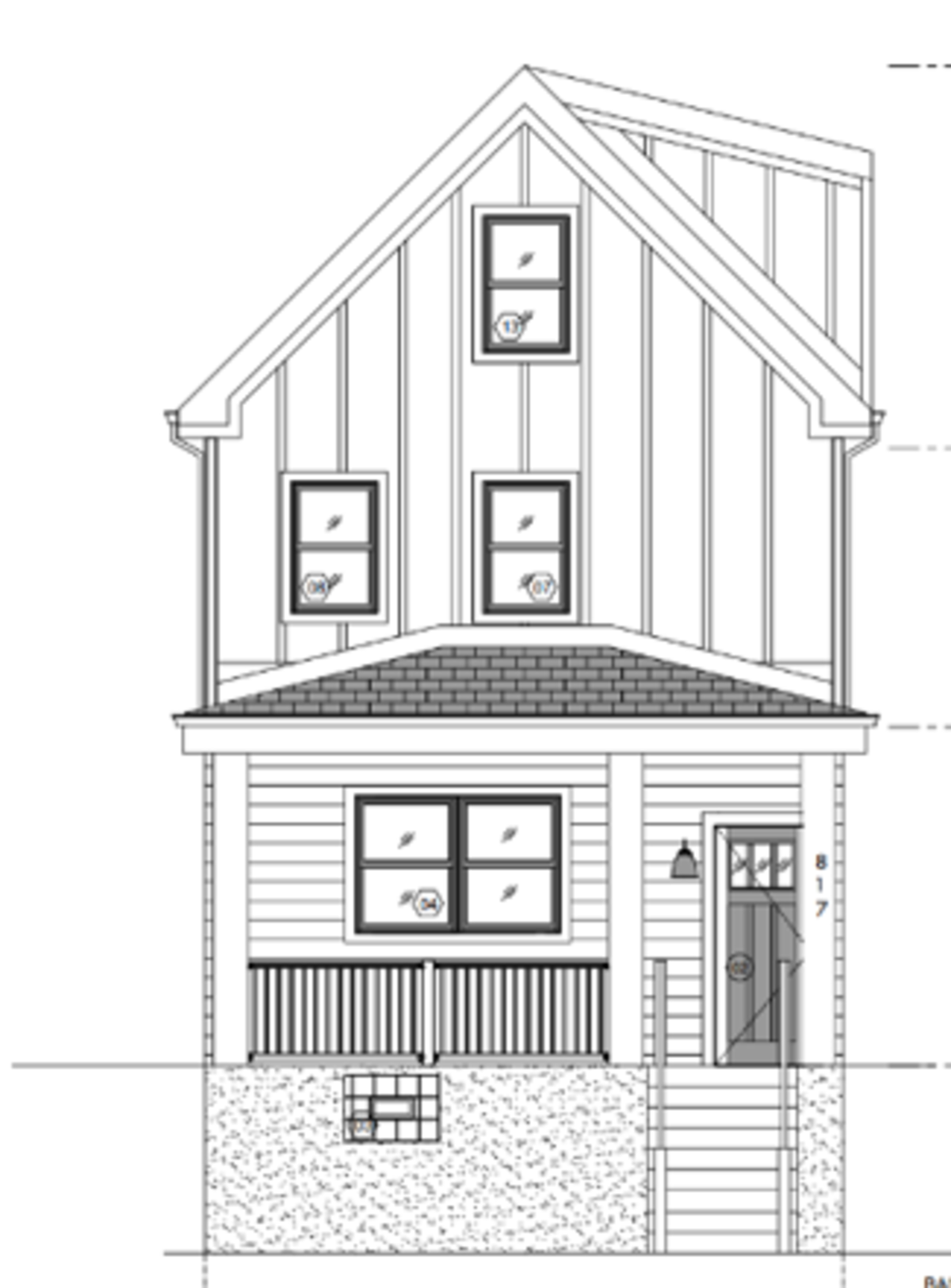 817 Eldora Street facade drawing- property is coming soon